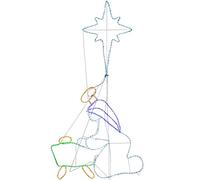 WeRChristmas Nativity Jesus is Born Rope Light Christmas Silhouette, Multi-Colour