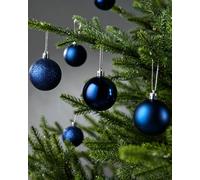 WeRChristmas Navy Blue Shatterproof Christmas Baubles, 50 Pack