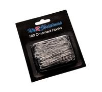 WeRChristmas Ornament Hooks, Silver, Pack of 100, 6 cm