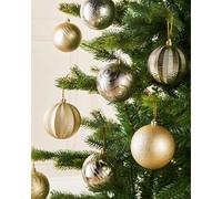 WeRChristmas Pale Gold Shatterproof Baubles, 16 Pack, 8 cm