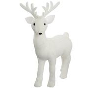 WeRChristmas Poly Cotton Standing Reindeer Christmas Decoration, 63 cm - White