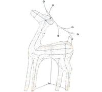 WeRChristmas Pre-Lit 2D Crystal Reindeer Christmas Decoration, 80 Warm White LEDs, Gold, 79 cm