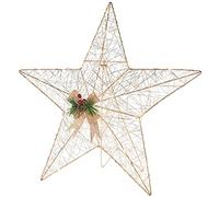 WeRChristmas Pre-Lit 2D Gold Star Decoration, WRC-10062