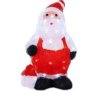 WeRChristmas Pre-Lit Acrylic Santa with Lantern, 40 Bright White LEDs,