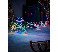 WeRChristmas Pre-Lit Animated Flying Santa Rope Light Silhouette,Multi Colour,WRC-10051