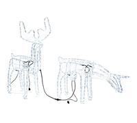 WeRChristmas Pre-Lit Animated Reindeer Family Silhouette,White,88 cm
