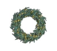 WeRChristmas Pre-Lit Blue Mixed Pine Wreath, 60 cm