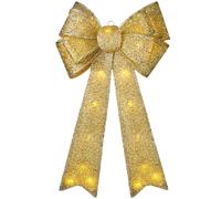 WeRChristmas Large Christmas Bow Decoration with 25 Chasing Warm LED Lights, Multi-Colour, 1cm