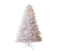 WeRChristmas Pre Lit Christmas Tree 6ft Full, White Pine, Dual LEDs | Over 1,500 Tips, 400 Dual LEDs, 10 Light Modes, 127cm Base, 6ft Pine Christmas Tree Pre Lit, 6-Hour Timer, 1.8m
