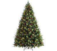WeRChristmas Pre Lit Christmas Tree 7ft Realistic, Berries & Pinecones