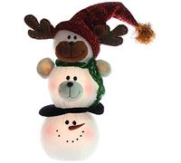 WeRChristmas Pre-Lit Colour Changing LED Reindeer, Bear and Snowman Christmas Decoration, 35 cm - Large