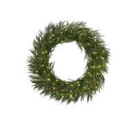 WeRChristmas Pre-Lit Cypress Fir Wreath, 76 Cm