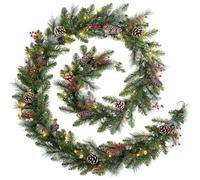 WeRChristmas Pre-Lit Decorated Garland with 60 LED Lights WRC-9059