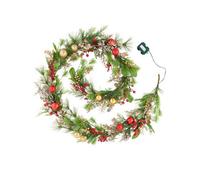 WeRChristmas Pre-Lit Decorated Mixed Tip Garland, Red And Gold, 9 Ft