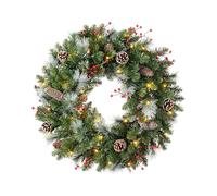 WeRChristmas Pre-Lit Decorated Wreath with 40 LED Lights