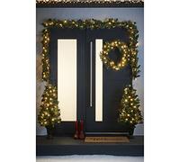 WeRChristmas Pre-Lit Decorative Christmas Tree, Wreath & Garland Set, Green, 12 ft / 3.6 m