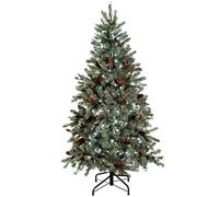 WeRChristmas Pre-Lit Edwardian Spruce Pre-Lit Multi-Function Christmas Tree, 1.5 m - 5 feet with 250-LED, Green