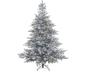 WeRChristmas Pre-Lit Frost Vermont Spruce Multi-Function Christmas Tree with 350 Cool White LED Lights, Green, 6 feet/1.8 m