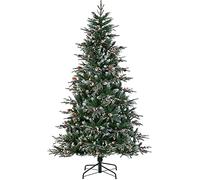 WeRChristmas Pre-Lit Frosted Norwegian Spruce Christmas Tree, 500 Warm White LED Lights, Green, 7 ft / 2.1 m