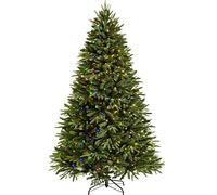 WeRChristmas Pre-Lit Grand Alaskan Fir Function Christmas Tree with 600 Multi Dual LED Lights, Green, 8 feet/2.4 m