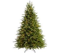 WeRChristmas Pre-Lit Grand Alaskan Fir Multi-Function Christmas Tree with 300-LED Lights - 5 feet/1.5 m, Green