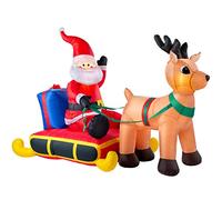 WeRChristmas Pre-Lit Inflatable Santa with Reindeer, Multi-Colour