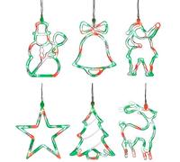 WeRChristmas Pre-Lit LED Christmas Characters Silhouette Light String - Red/Green