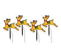 WeRChristmas Pre-Lit LED Reindeer Silhouette Pathway Lights - Multi-Colour, Set of 4