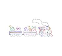 WeRChristmas Pre-Lit LED Train with Flashing Smoke and Wheels Rope Light Silhouette, 230 cm - Large