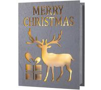 WeRChristmas Pre-Lit Merry Christmas Wooden Book with Reindeer, Multi-Colour, 20cm