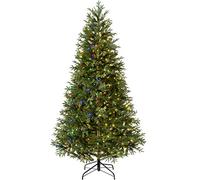 WeRChristmas Pre-Lit Mixed Pine Natural Bark Function Christmas Tree, 500 Multi Dual LED Lights, Green, 8 feet/2.4 m