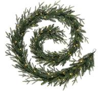 WeRChristmas Pre-Lit Multi-Function Douglas Fir Garland, 150 Warm White LED Lights, Green, 18 ft / 540 cm