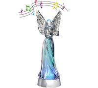 WeRChristmas Pre-Lit Musical LED Colour Changing Angel and Harp, Acrylic, 32 cm - Multi-Colour