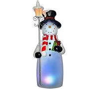 WeRChristmas Pre-Lit Musical LED Colour Changing Snowman and Lamppost, Acrylic, 41 cm - Multi-Colour
