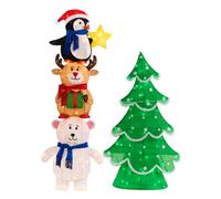 Werchristmas Pre-Lit Penguin Reindeer And Polar Bear With Tree Silhouette, 158 Cm