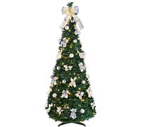 WeRChristmas Pre-Lit Pop-Up Decorated Christmas Tree, White, 6 Ft
