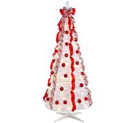 WeRChristmas Pre-Lit Pop Up Decorated Christmas Tree with 150 Static Warm LED Lights, Multi-Colour, 6 feet/1.8m