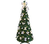 WeRChristmas Pre-Lit Pop Up Decorated Christmas Tree with 150 Warm LED Lights, Multi-Colour, 6 feet/1.8m