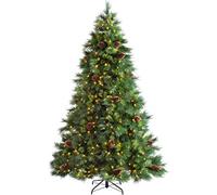 WeRChristmas Pre-Lit Portland Spruce Christmas Tree with 700 Chasing Warm LED Lights, Multi-Colour, 7.5 feet/2.25m