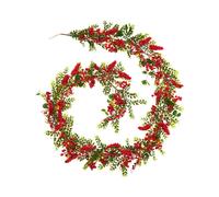 WeRChristmas Pre-Lit Red Berry Garland, 9 ft