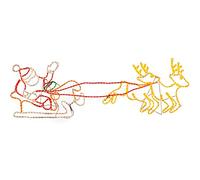 WeRChristmas Pre-Lit Santa Sleigh Reindeer LED Rope Light Christmas Silhouette, 156 cm - Large, Multi-Colour