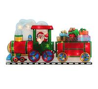 WeRChristmas Pre-Lit Santa Train Double Sided Window Silhouette Christmas Decoration - 45 cm