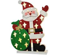 WeRChristmas Pre-Lit Santa with Sack Christmas Decoration, 30 cm - Multi-Colour