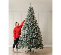 WeRChristmas Pre-Lit Snow Flocked Mixed Pine Christmas Tree, 9 Ft