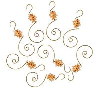 WeRChristmas Pre-Lit Snowflake Bauble Hooks, Christmas Tree Decoration - Gold, Set of 8