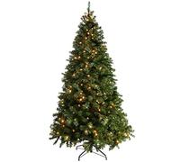 WeRChristmas Pre-Lit Spruce Multi-Function Christmas Tree, 2.1 m - 7 feet with 300-LED Lights, Green