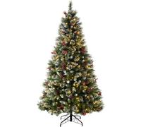 WeRChristmas Pre-Lit Victorian Frosted Christmas Tree With Berries, Pinecones And Warm White Leds, 5Ft
