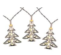 WeRChristmas Pre-Lit Warm White Christmas Tree LED Light String, Silver, 7.5cm