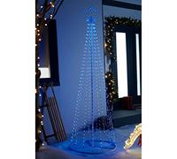 WeRChristmas Pre-Lit Waterfall Christmas Tree, 595 Blue/White LED Lights, 7 ft / 2.1 m
