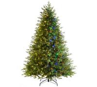 WeRChristmas Pre-Lit Windsor Fir Christmas Tree, Dual Multi Colour, 7Ft